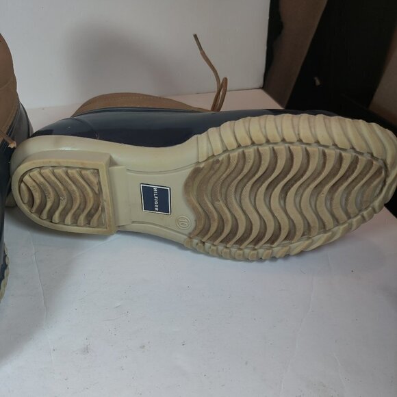 Tommy Hilfiger Duck Ankle Boots, Perfect for Winter, Wheat & Navy Waterproof - Picture 7 of 7
